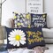 Decorative Dark Blue Pillow Covers 16x16 Inch Set of 4, Spring Summer Decorations for Home Sunflower Decor Pillows Blue Pillow Covers for Couch Sofa Indoor Outdoor Spring Summer Decor
